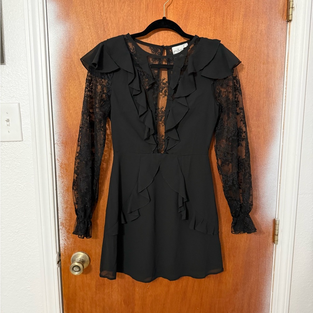 Princess Polly Lace Ruffle Long-Sleeve Dress